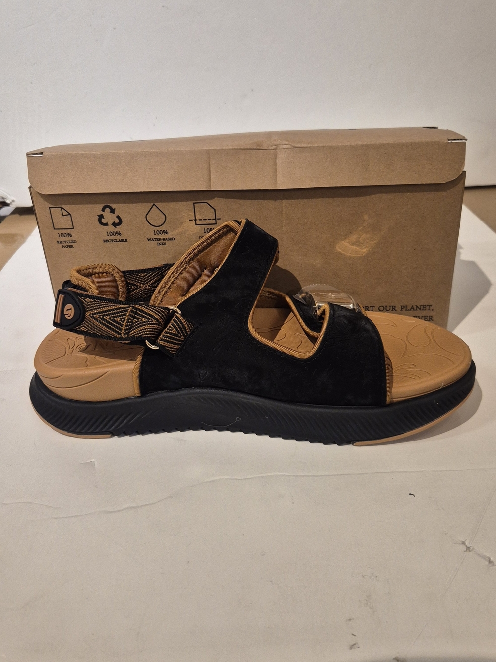 Oncai Black/Khaki Orthopedic Sandals Size 10